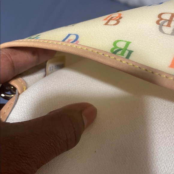 Dooney & Bourke Cream Multicolor Logo Wristlet - Picture 7 of 7